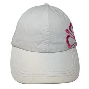 Dp Strapback Baseball Cap White One Size Adjustable Embroidered Vented Holes